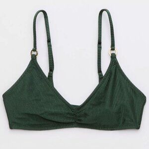 NWT Aerie Beach Babe Shine Rib Voop Bikini Top XS